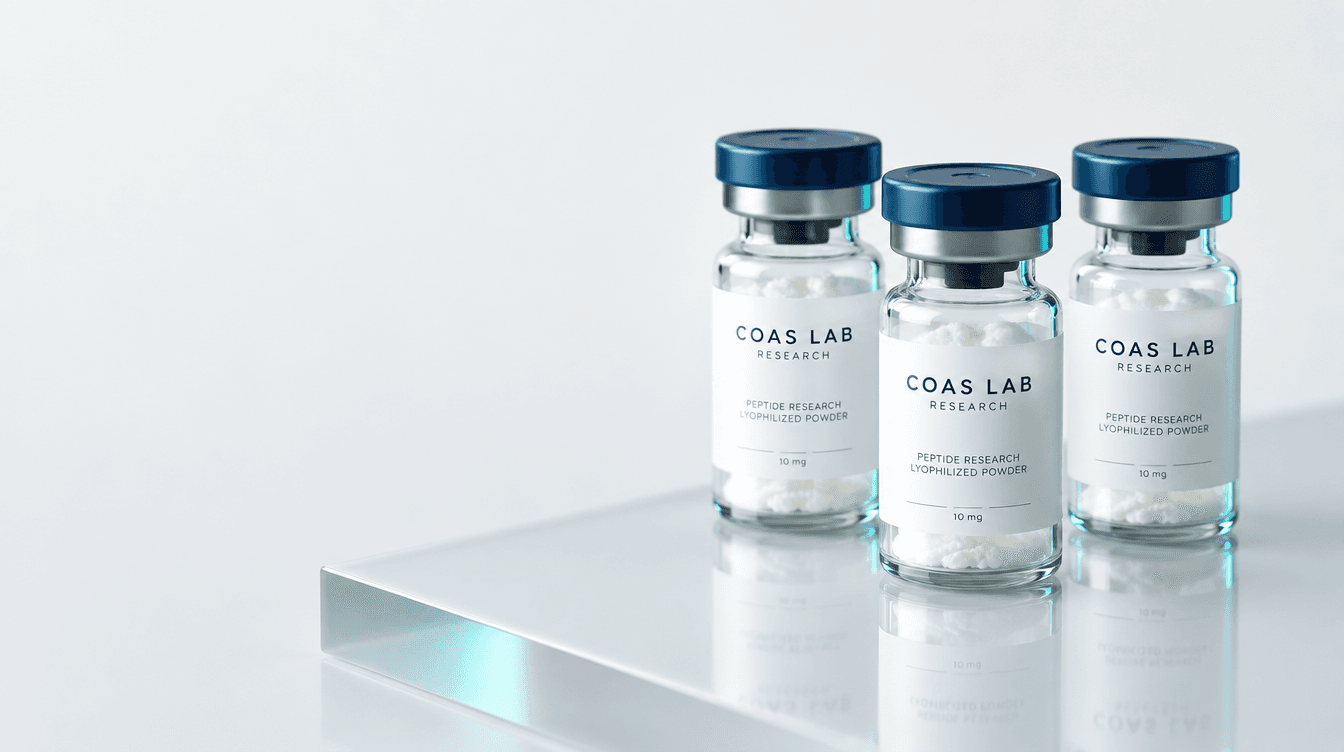 COAS Lab Research vials on a laboratory bench